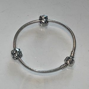Genuine Pandora 925 Silver Bracelet And Beads